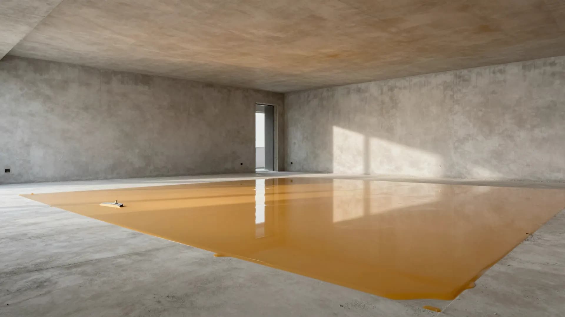 Epoxy floor being applied